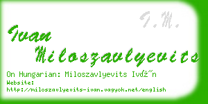 ivan miloszavlyevits business card